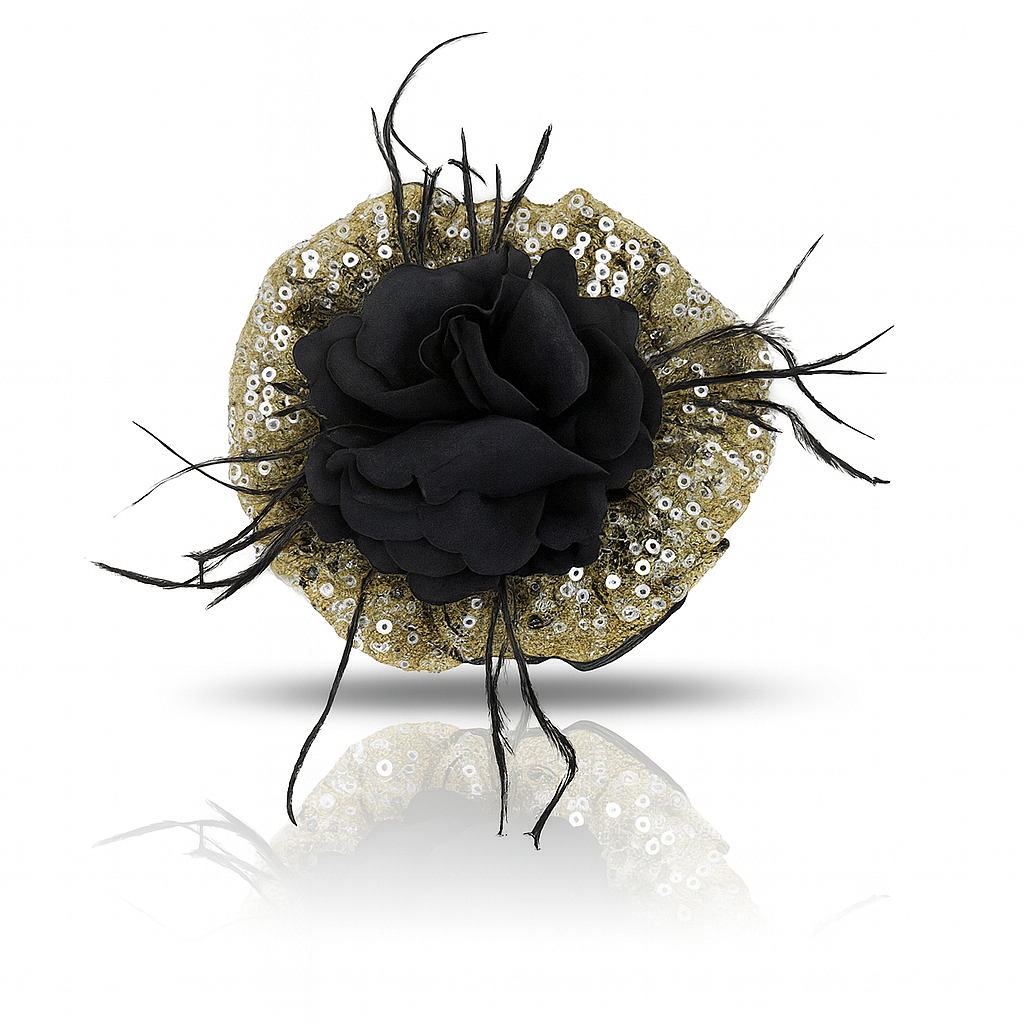 Брошка Black & Gold Bloom