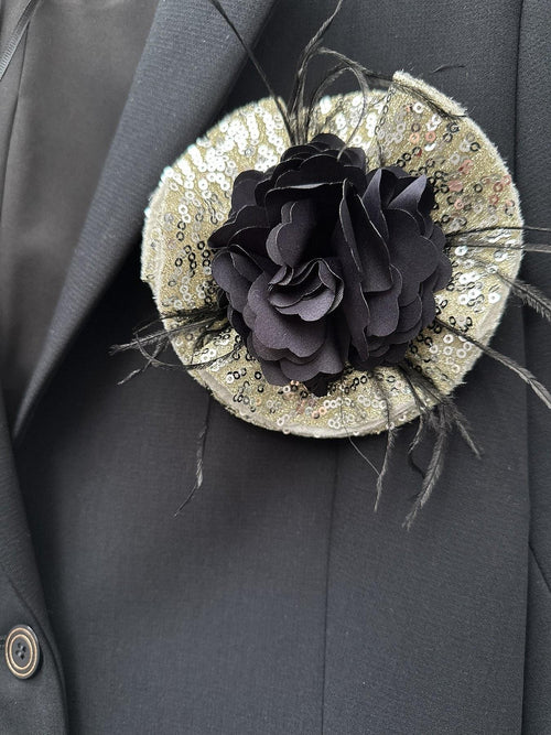 Брошка Black & Gold Bloom