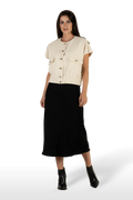 Къс елек SIMONA в бяло