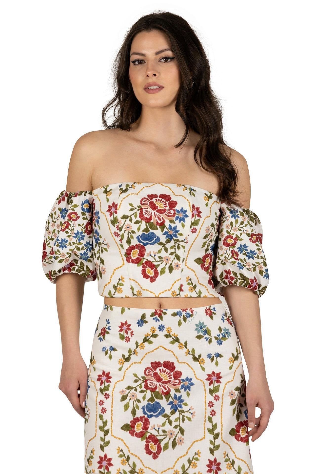 Дамски топ с флорална щампа BOHO VIBES