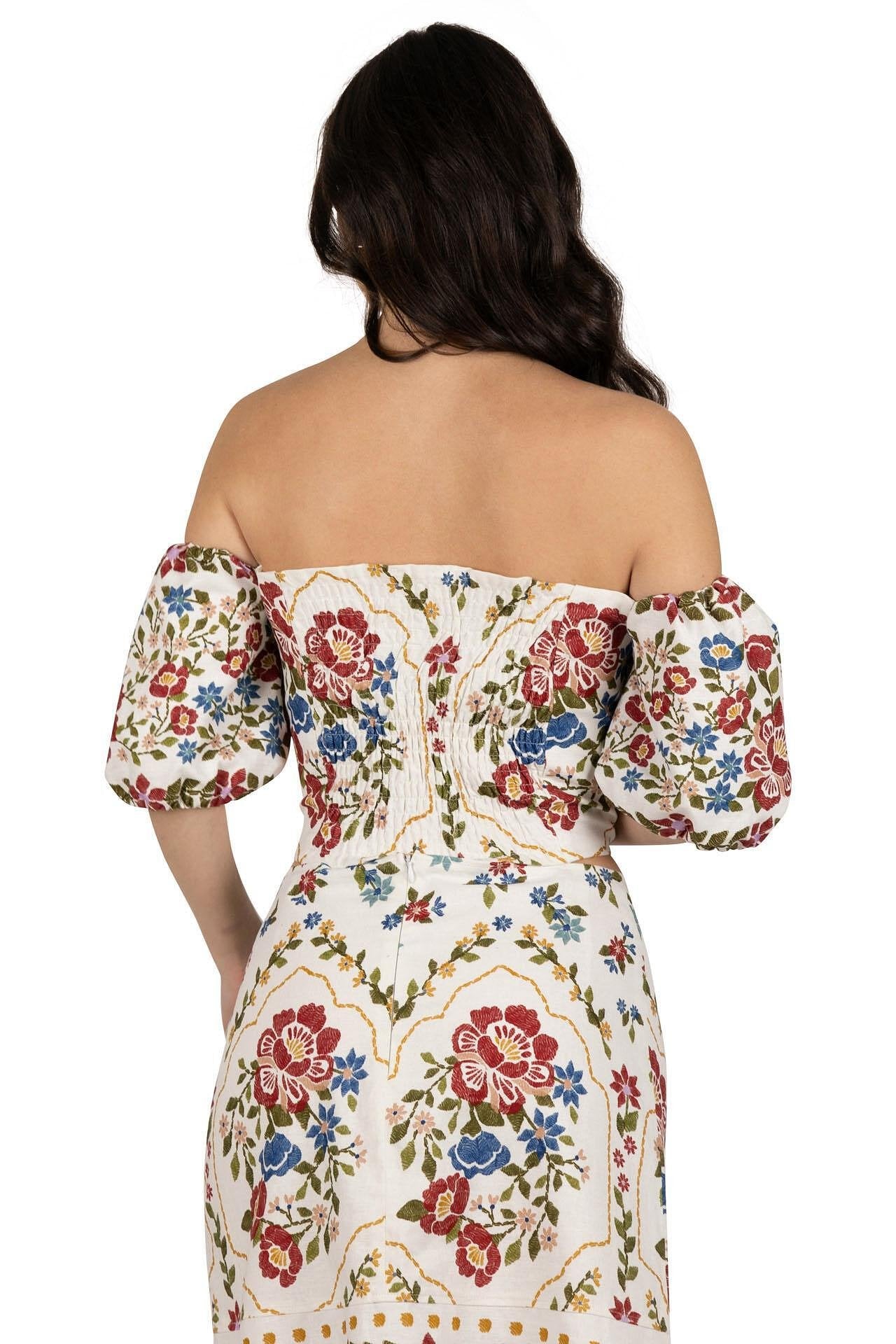 Дамски топ с флорална щампа BOHO VIBES