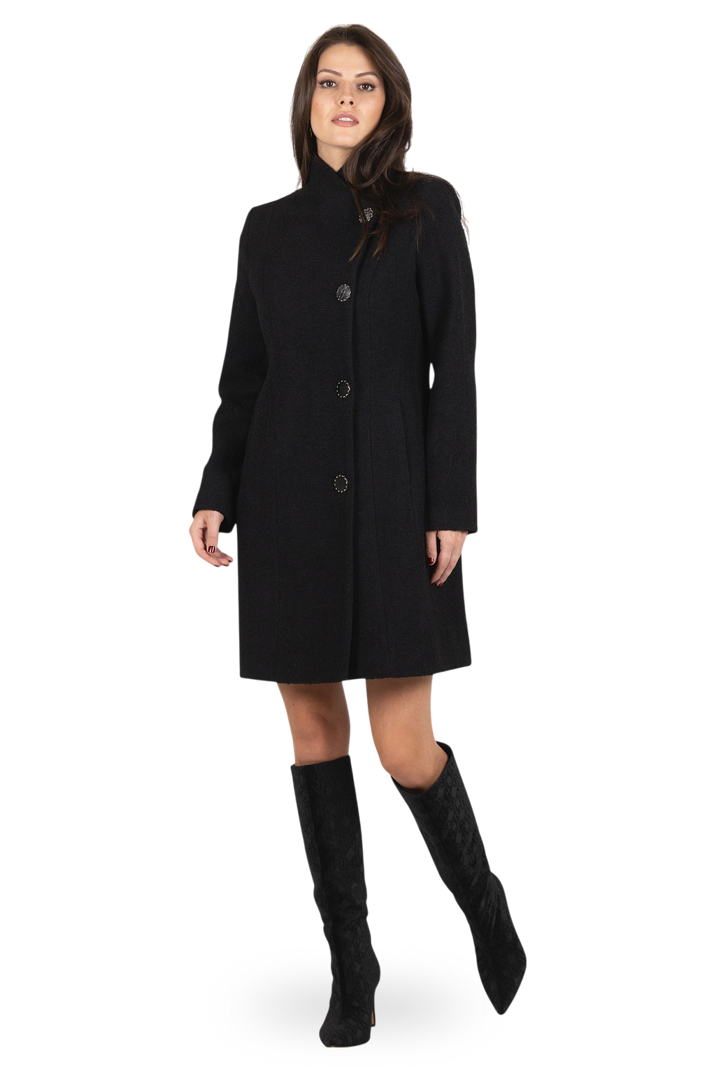 Елегантно палто MADELINE в черно