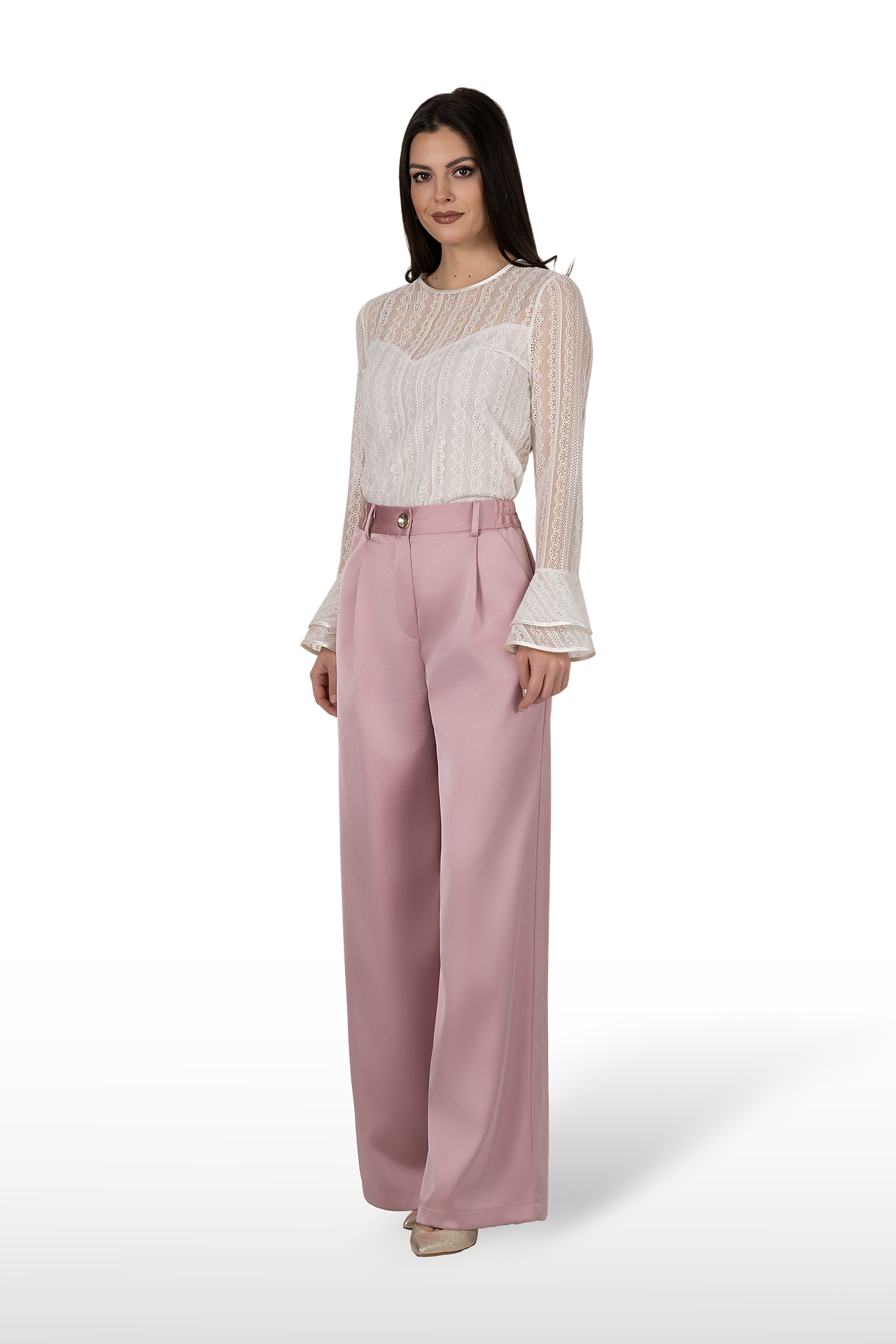 Сатенен панталон CALIFORNIA в бледорозово